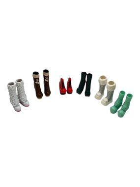 Bratz Doll Boots Shoes Accessories Lot 6 Pairs Winter Party White Green Red‎